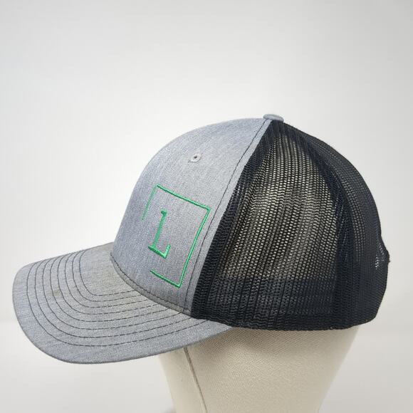 L Logo Snapback Trucker Hat Gray One Size Adjustable Lightweight Richardson - Picture 3 of 10